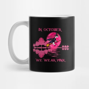 Unicorn Witch In October We Wear Pink Guitar Shadow Mug